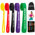 ZEXXPRO Resistance Bands Set of 5 level – Natural Latex Workout Bands with Carry Bag, Fitness & Strength Training pull up yoga.